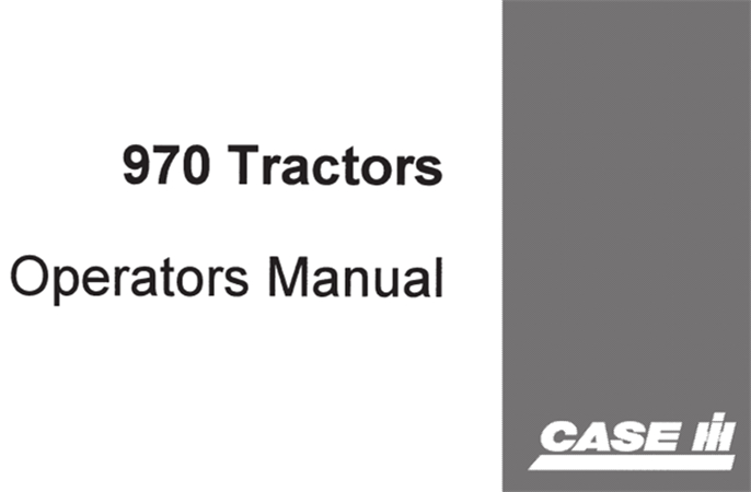 J.I. Case 970 Tractors Operator's Manual