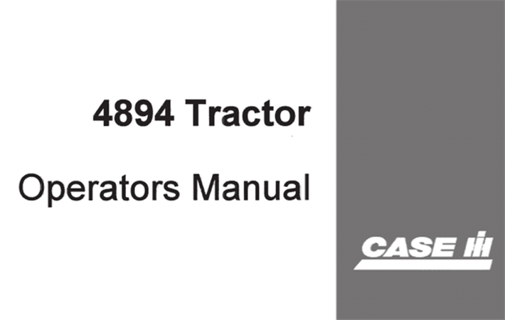 Case IH 4894 Tractor Operator's Manual