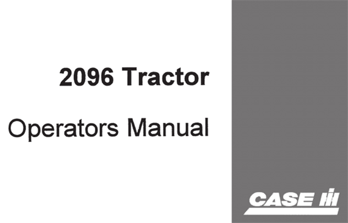 Case IH 2096 Tractor Operator's Manual