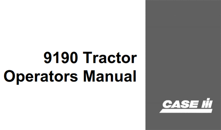 Case IH 9190 Tractor Operator's Manual