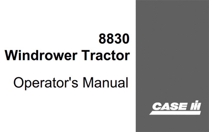 Case IH 8830 Windrower Tractor Operator's Manual