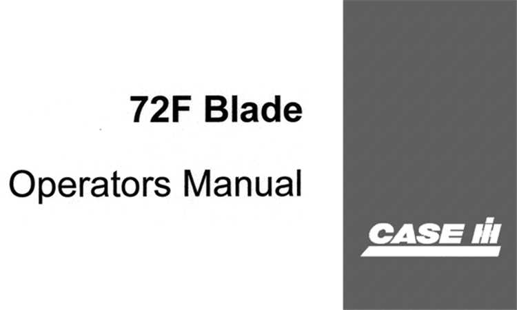 Case IH 72F Front Blade Operator's Manual