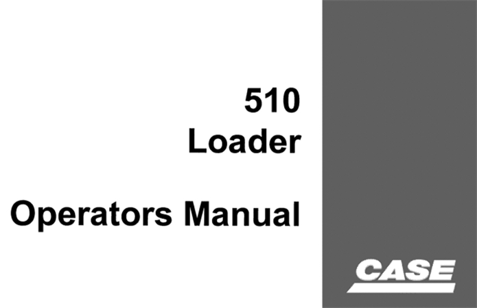 Case IH 510 Loader Operator's Manual