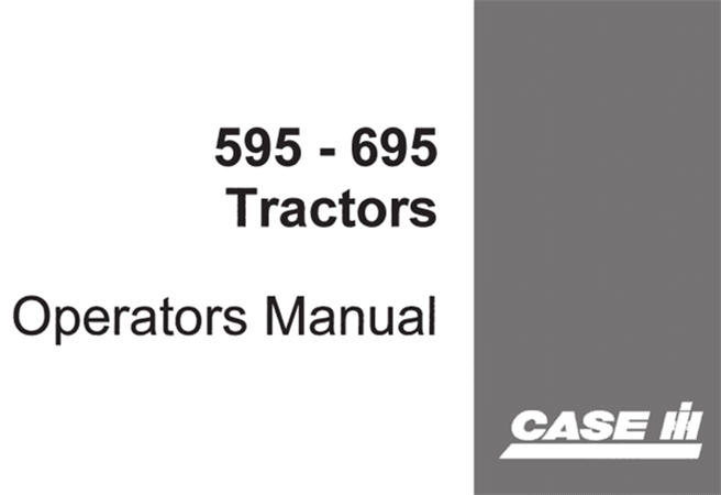 Case IH 595/695 Tractors Operator's Manual