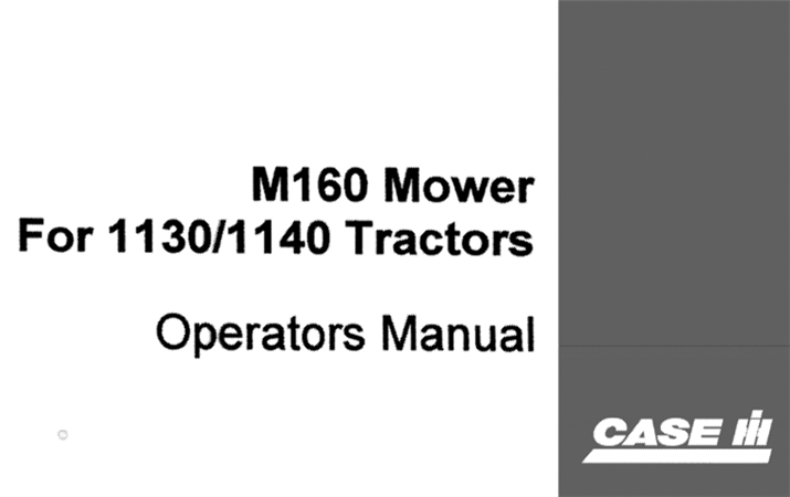 Case IH M160 Mower Operator's Manual