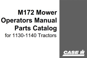 Case IH M172 Mower Operator's Manual