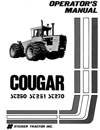 Case IH Steiger Cougar ST250, ST251, ST270 Tractors Operator's Manual