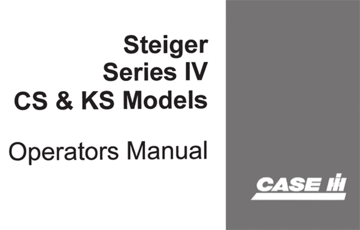 Case IH Steiger CS & KS Models Series IV Tractors Operator's Manual