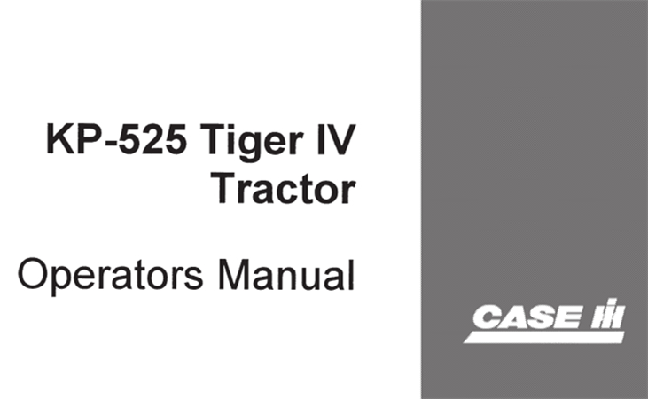 Case IH Steiger KP-525 Tiger IV Tractor Operator's Manual