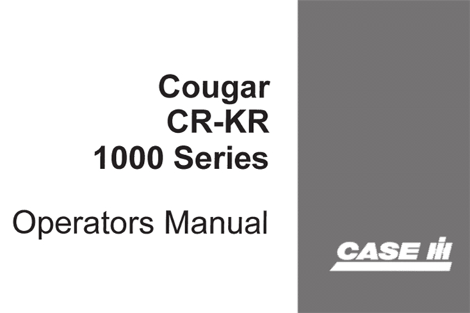 Case IH Steiger Cougar CR-KR 1000 Series Tractor Operator's Manual