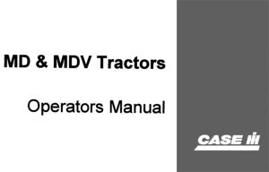 Case IH MD & MDV Farmall Tractors Operator's Manual