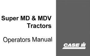 Case IH Farmall Super MD & MDV Tractors Operator's Manual