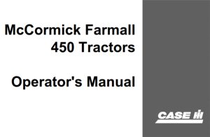 Case IH McCormick Farmall 450 Tractors Operator's Manual