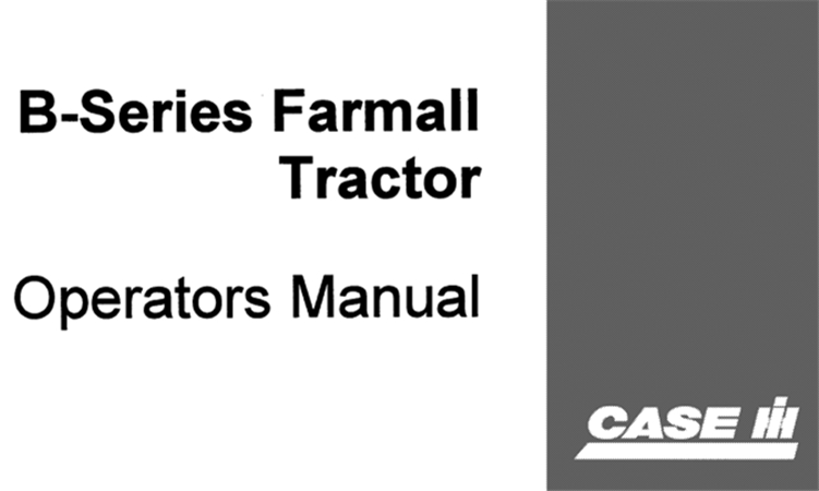 Case IH B-Series Farmall Tractor Operator's Manual