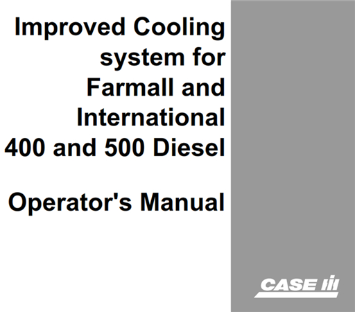 Case IH Improved Cooling system Operator's Manual