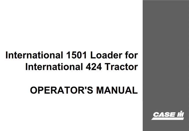 Case IH International 1501 Loader Operator's Manual