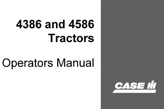 Case IH International 4386 & 4586 Tractors Operator's Manual