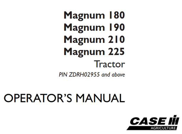 Case IH Magnum 180, Magnum 190, Magnum 210, Magnum 225 Tractor