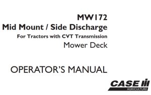 Case IH MW172 Mid Mount / Side Discharge Operator's Manual