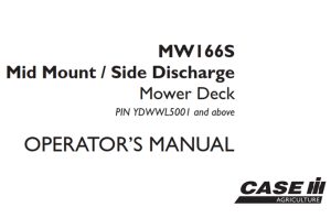 Case IH MW166S Mid Mount / Side Discharge Mower Deck