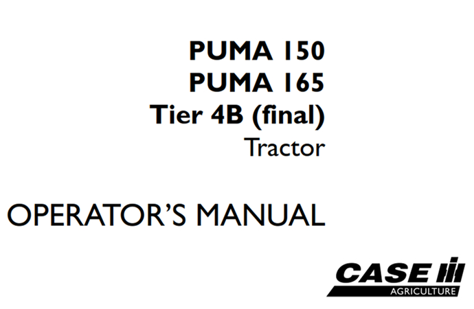 Case IH PUMA 150, PUMA 165 Tier 4B (final) Tractor