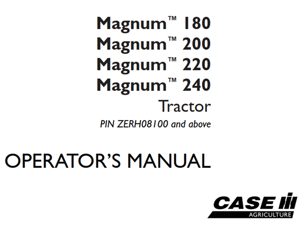 Case IH Magnum 180, Magnum 200, Magnum 220, Magnum 240 Tractor