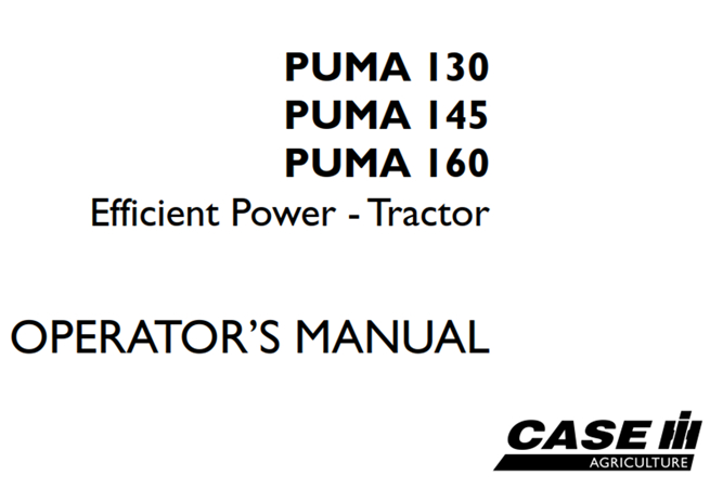 Case IH PUMA 130, PUMA 145, PUMA 160 Efficient Power - Tractor