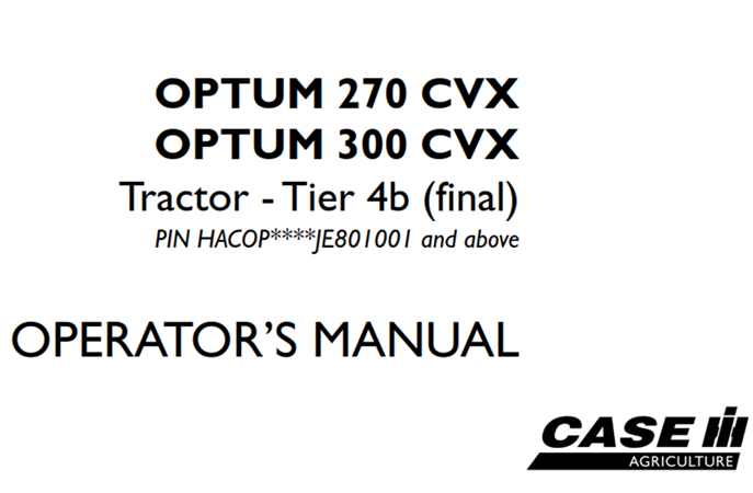 Case IH OPTUM 270 CVX, OPTUM 300 CVX Tractor