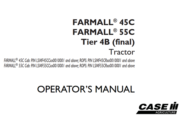 Case IH FARMALL 45C / FARMALL 55C Tier 4B (final) Tractor