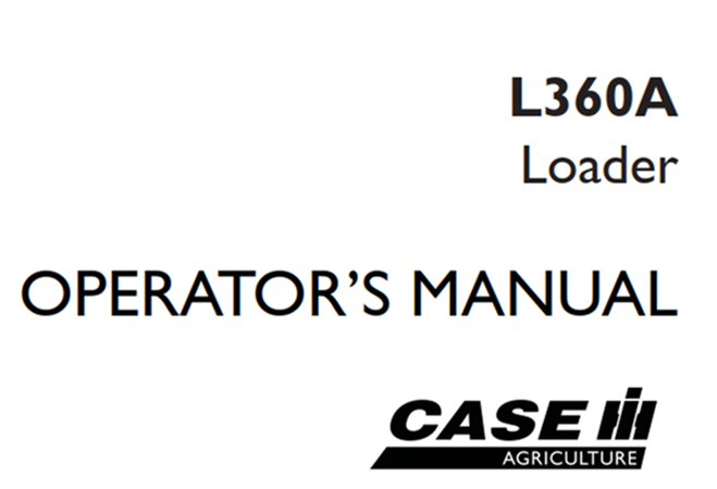 Case IH L360A Loader Operator's Manual