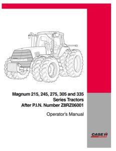 Case IH Magnum 215, 245, 275, 305, 335 Series Tractors Operator's Manual