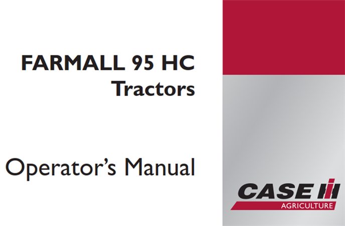 Case IH FARMALL 95 HC Tractors Operator's Manual