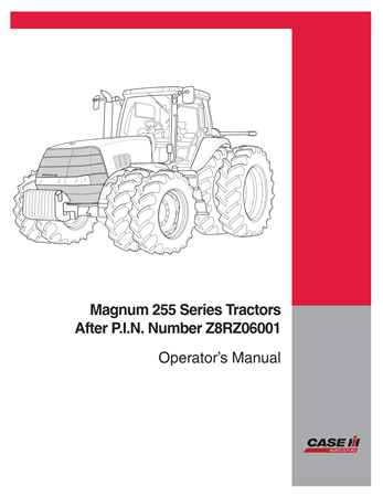 Case IH Magnum 255 Series Tractors Operator's Manual