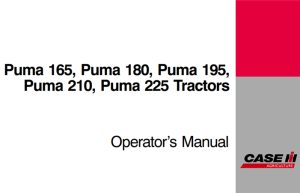 Case IH Puma 165, Puma 180, Puma 195, Puma 210, Puma 225 Tractors