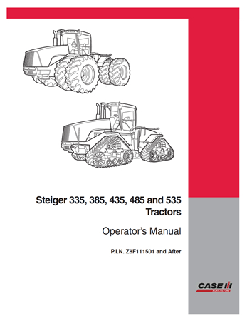 Case IH Steiger 335, 385, 435, 485, 535 Tractors Operator's Manual