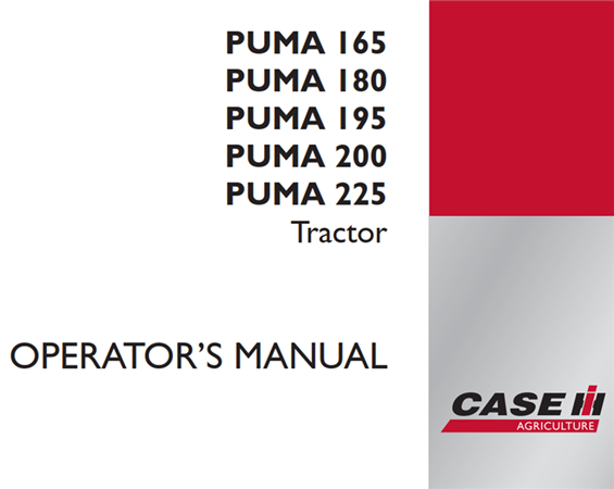 Case IH PUMA 165, PUMA 180, PUMA 195, PUMA 200, PUMA 225 Tractor