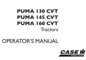 Case IH PUMA 130 CVT, PUMA 145 CVT, PUMA 160 CVT Tractors