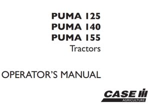 Case IH PUMA 125, PUMA 140, PUMA 155 Tractors