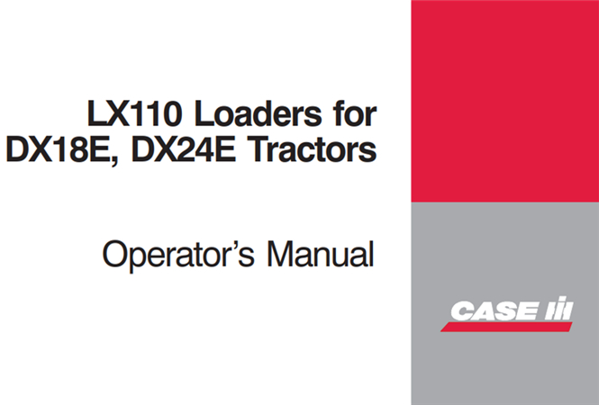 Case IH LX110 Loader Operator's Manual