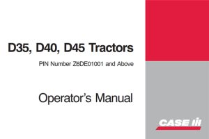 Case IH D35, D40, D45 Tractors Operator's Manual