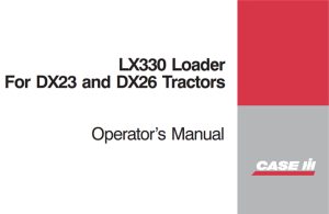 Case IH LX330 Loader Operator's Manual