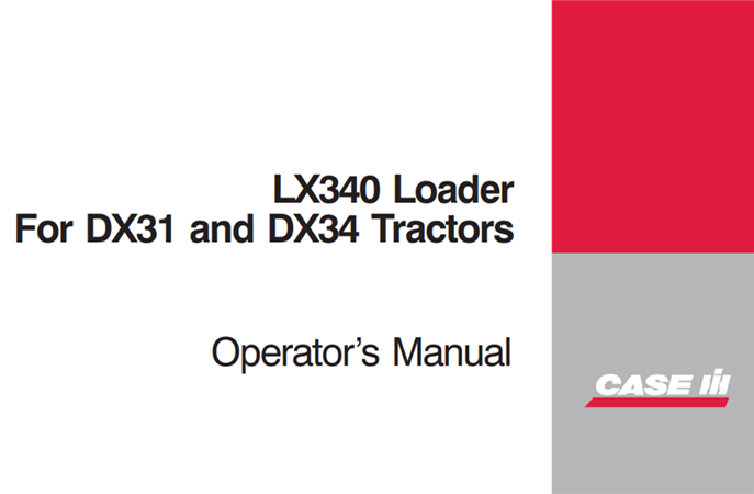 Case IH LX340 Loader Operator's Manual