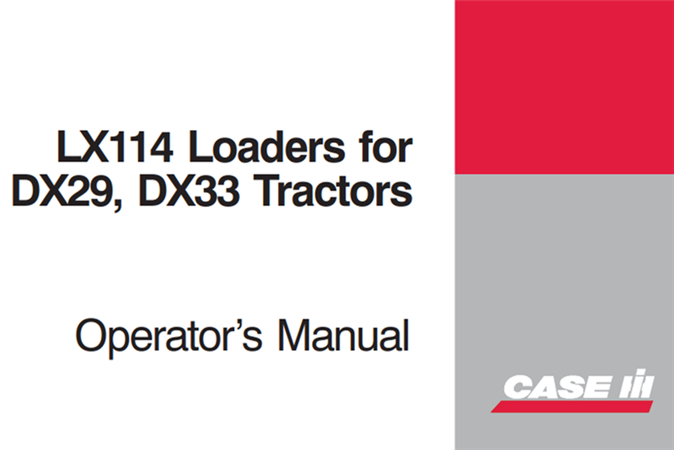 Case IH LX114 Loaders Operator's Manual