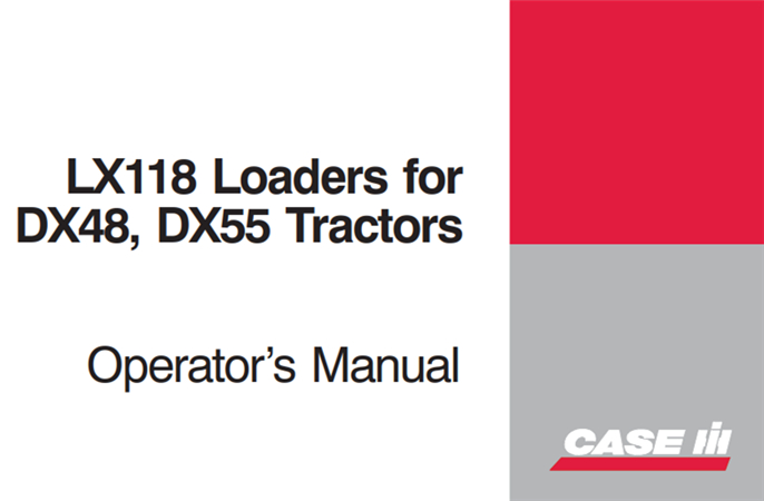 Case IH LX118 Loaders Operator's Manual