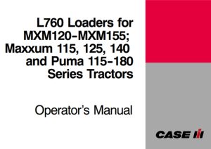 Case IH L760 Loaders Operator's Manual