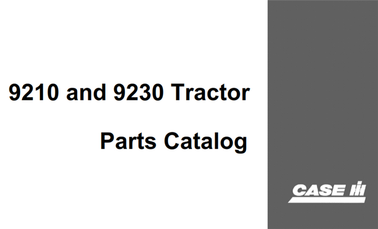 Case IH 9210/9230 Tractor Parts Catalog