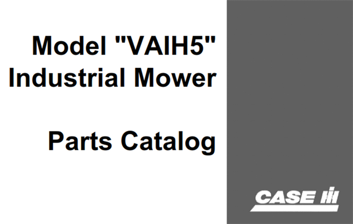 J.I. Case Model "VAIH5" Industrial Mower Parts Catalog