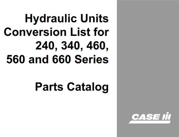 Case IH Hydraulic Units Conversion List Parts Catalog