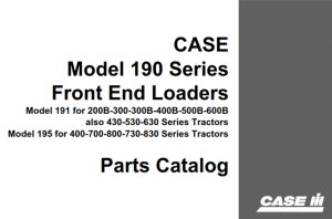 J.I. Case 190 Series Front End Loaders Parts Catalog