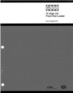 J.I. Case 75 High Lift Front End Loader Parts Catalog